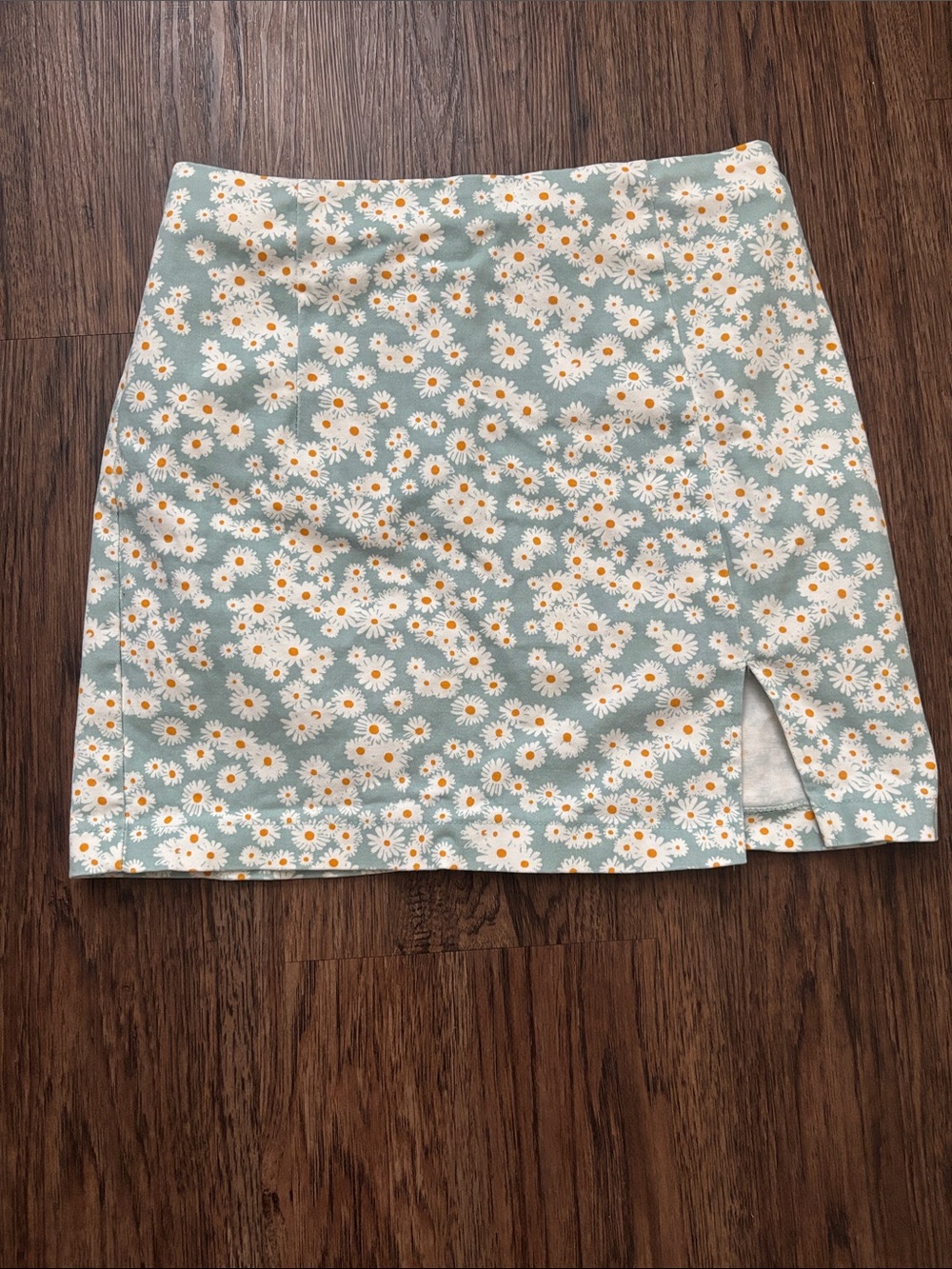 Wild Fable Mini Skirt 4 Blue Daisy Floral Side Slit